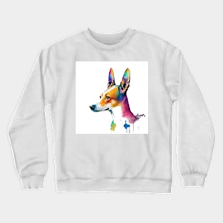 Basenji Dog In Watercolor & Pen Crewneck Sweatshirt